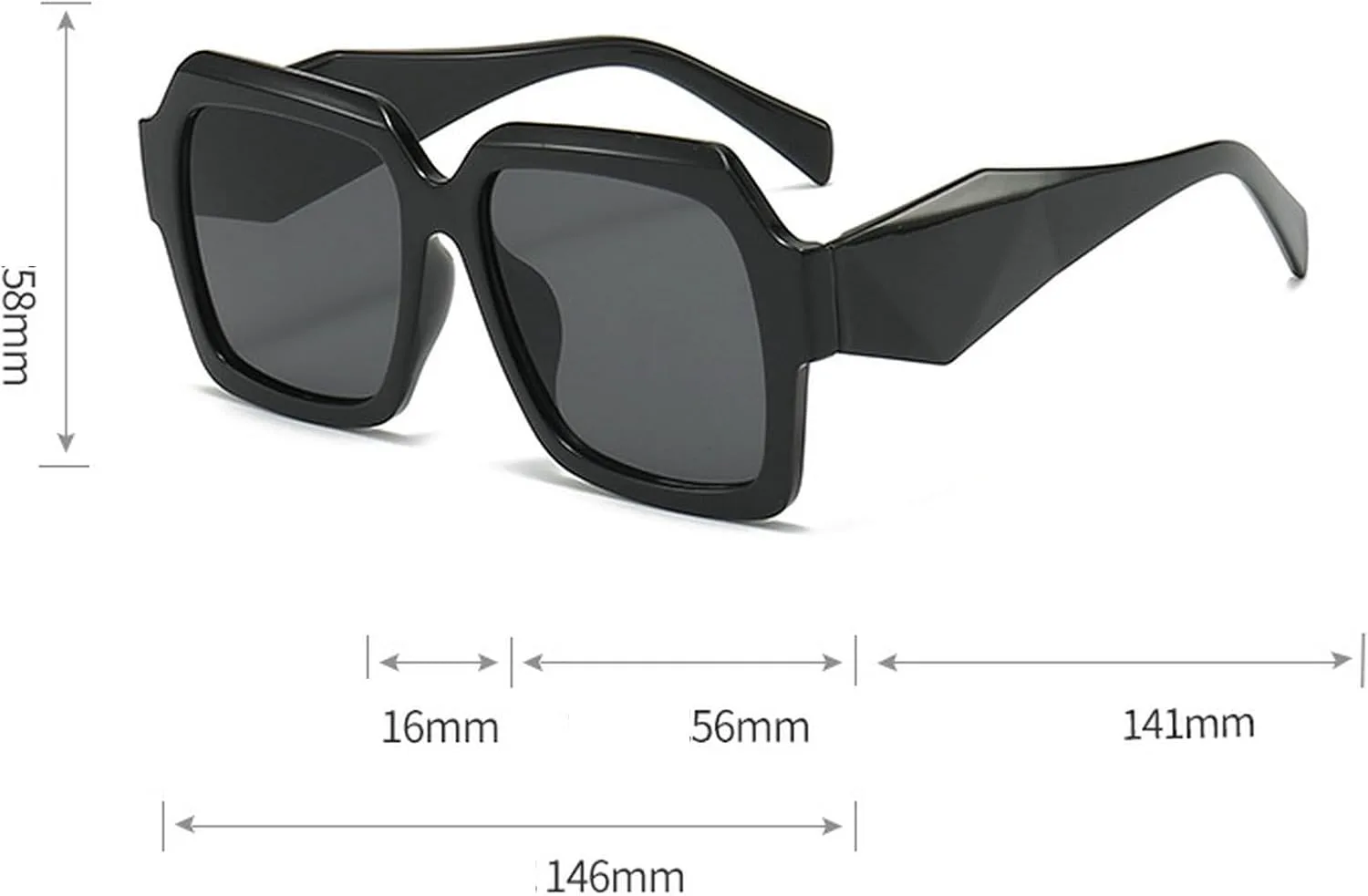 

Большие квадратные солнцезащитные очки для женщин в стиле ретро, ​​роскошные солнцезащитные очки больших размеров с защитой от УФ-излучения UV400 mincl, C8