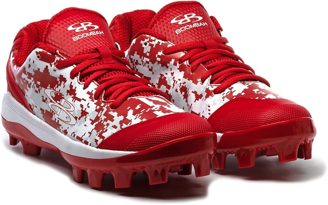 Мужские бутсы Boombah Dart Digi Camo с литой подошвой - несколько цветов - несколько размеров, белый/черный/красный — фото 4