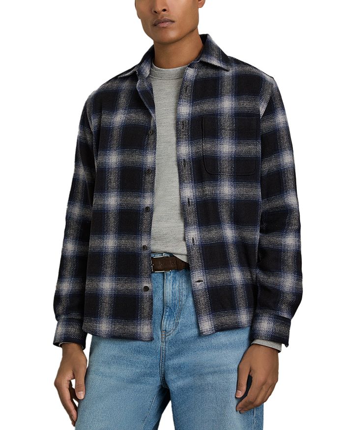 

Рубашка с длинным рукавом Crosby Check Pocket REISS, синий