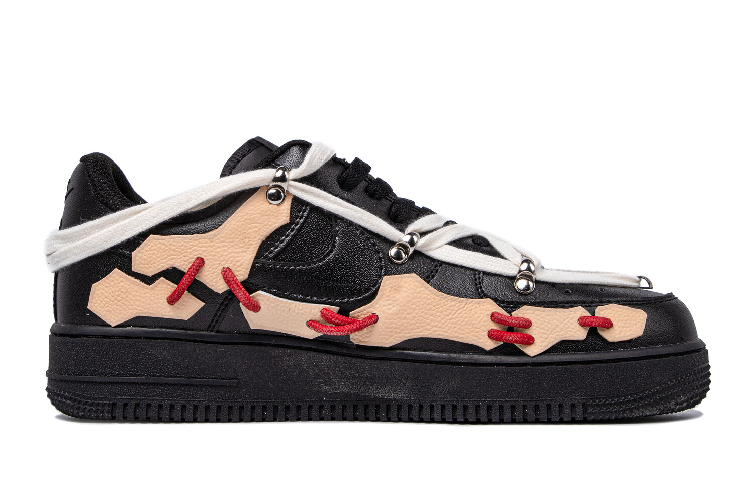 

Кроссовки Nike Air Force 1 Skateboarding Shoes Women's Low-top Black/beige/red, черный