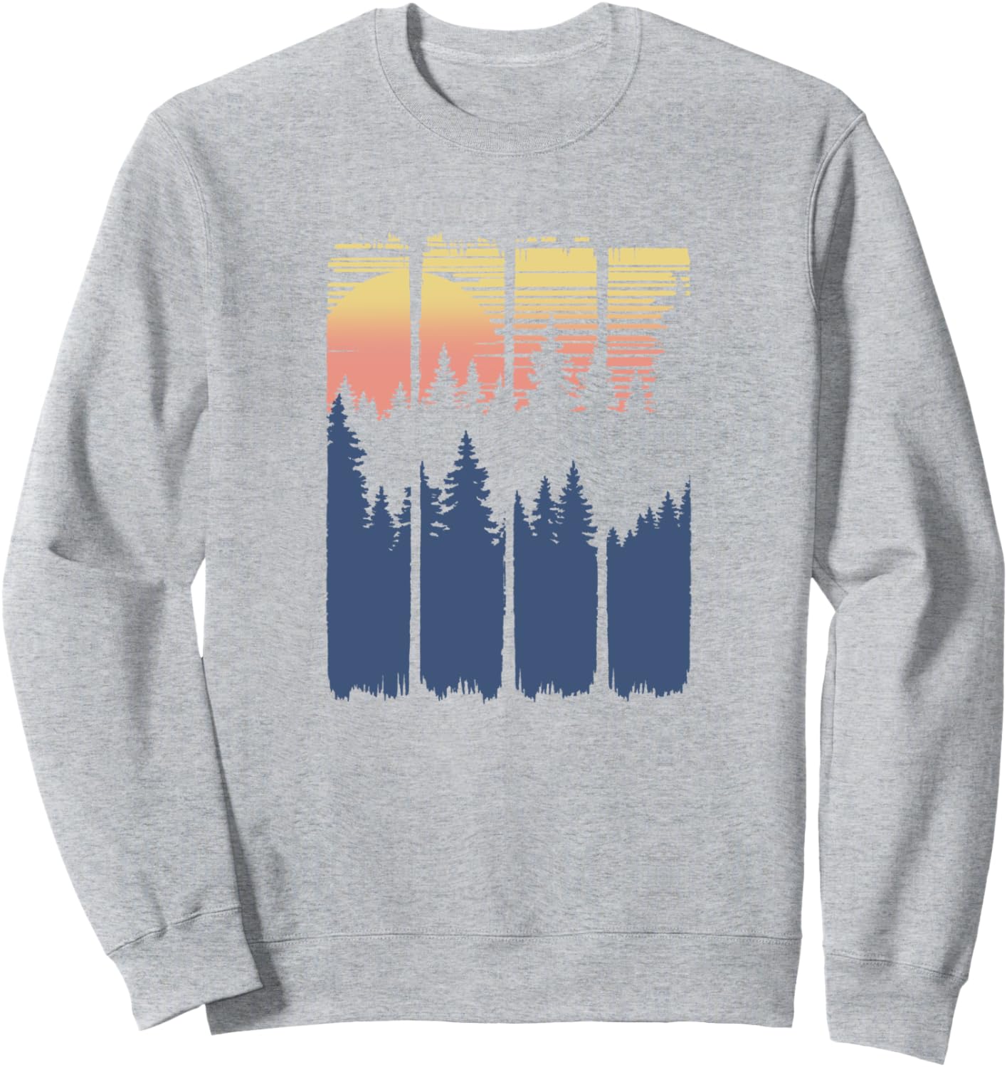 

Толстовка с изображением пейзажа «Закат в лесу, тень» Trendy Apparel, серый