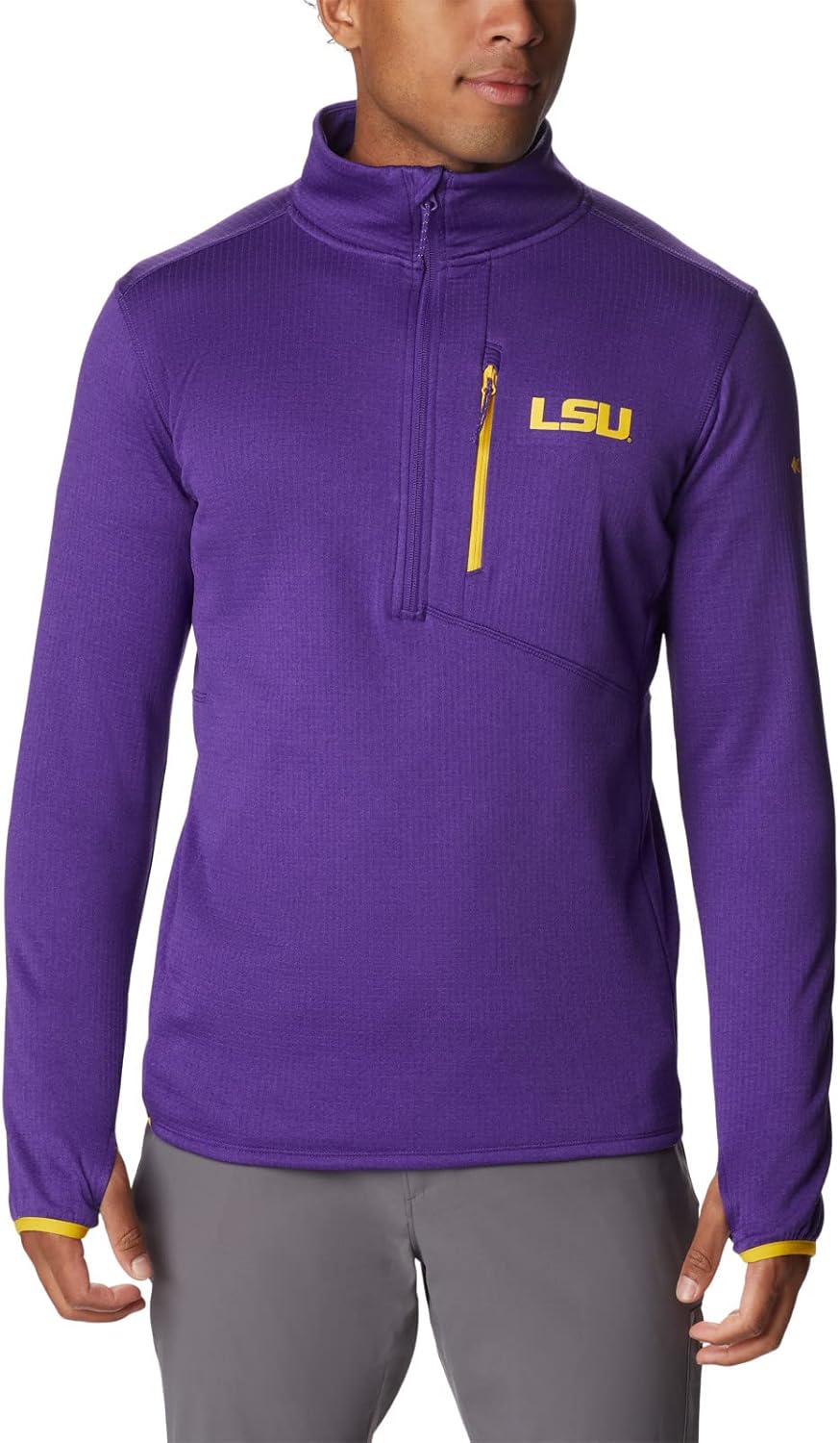 

Columbia мужская флисовая толстовка с молнией до половины, Aub - Collegiate Navy Heather, Lsu - Vivid Purple Heather