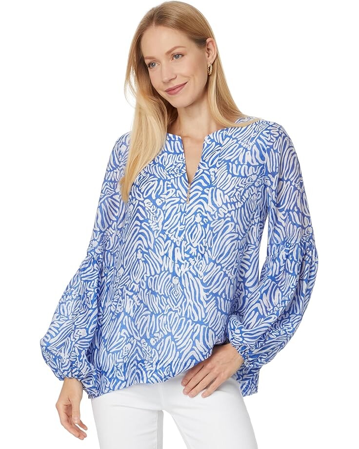 

Топ Lilly Pulitzer Laurelie Top, цвет Martinique Blue Zee Bebe