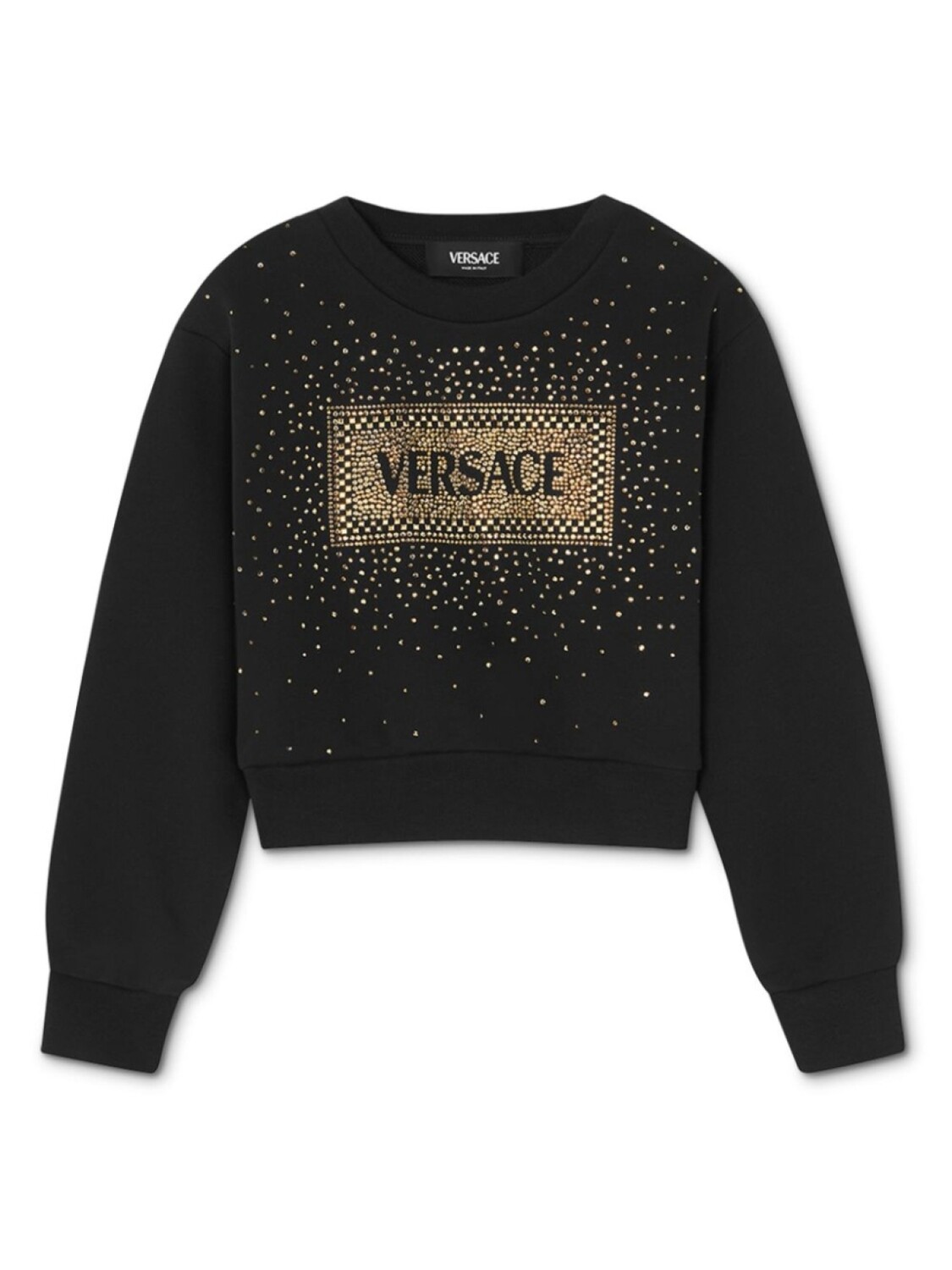 

Versace Kids толстовка с логотипом, украшенная кристаллами, черный