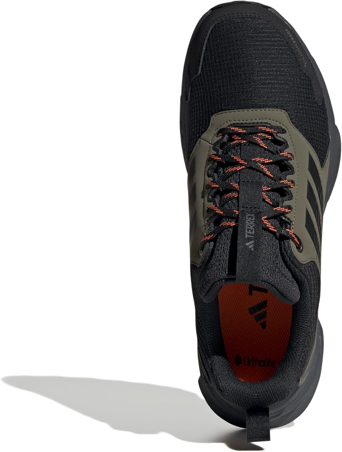 Мужские кроссовки Adidas Terrex Tracefinder 2 Climaproof для трейлраннинга, черный/оранжевый/оливковый — фото 3