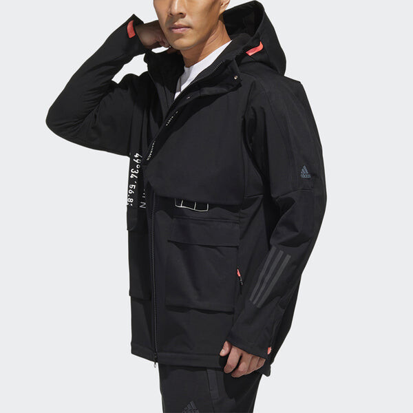 Куртка adidas M Tech Outr JKT Zipper Cardigan Casual Sports Hooded Jacket Black, черный — фото 4