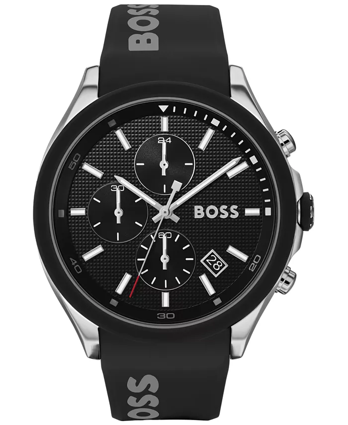 

Мужские часы Chronograph Velocity с черным силиконовым ремешком, 45 мм Hugo Boss