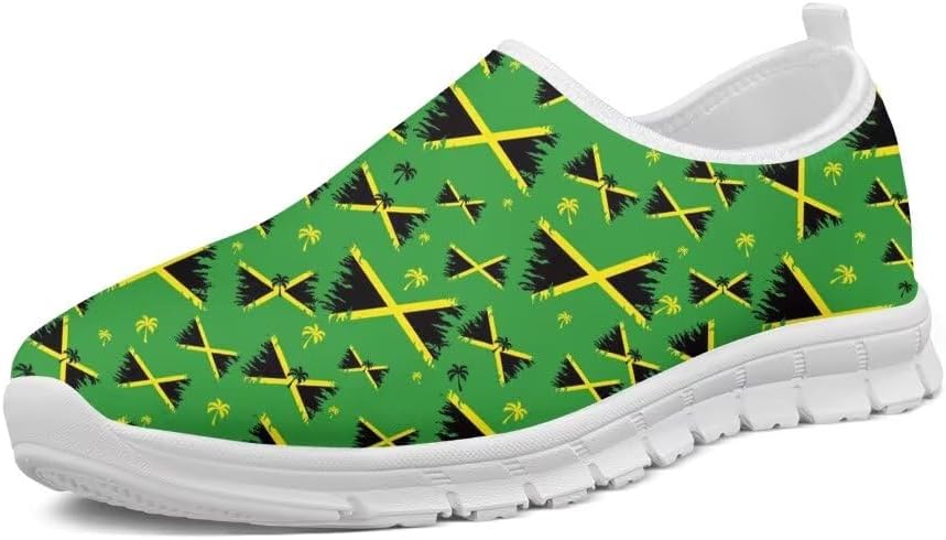 

Женские кроссовки Forchrinse Blue Hummingbird Floral для прогулок, мужские слипоны, легкие мягкие кроссовки с поддержкой свода, лоферы, дышащие, Jamaican Flag
