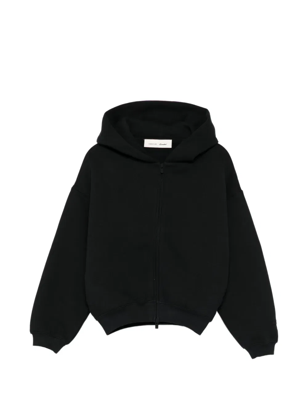 Толстовка на молнии с логотипом Fear Of God Essentials Kids, черный