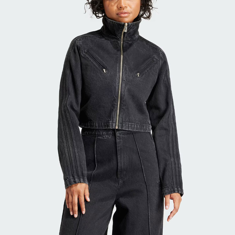 Женская джинсовая куртка Adidas Originals, цвет Black — фото 2