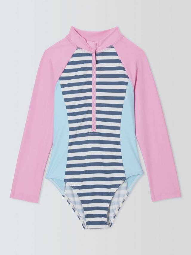 

Детский купальник с длинными рукавами в полоску John Lewis, Multi