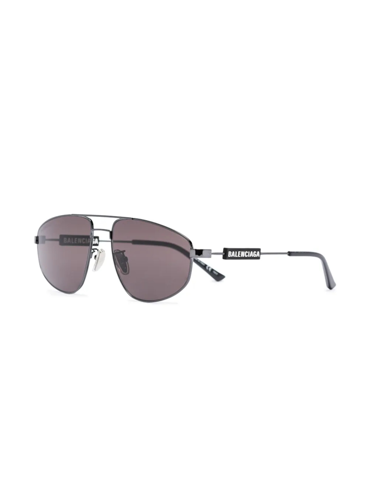 Balenciaga Eyewear солнцезащитные очки-пилоты с двойным мостом, черный — фото 3