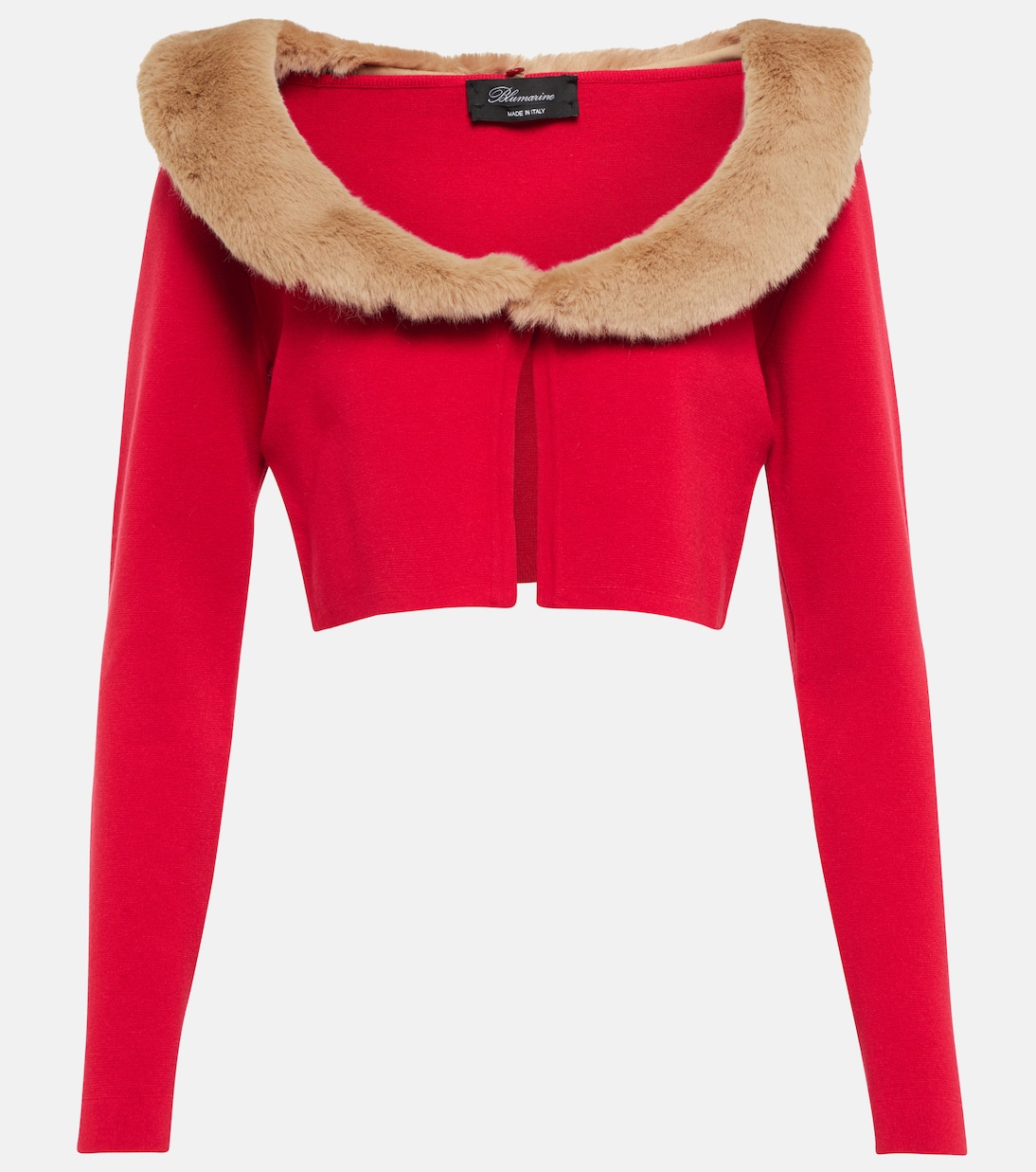 

Трикотажный кардиган с отделкой из искусственного меха Blumarine, Rouge