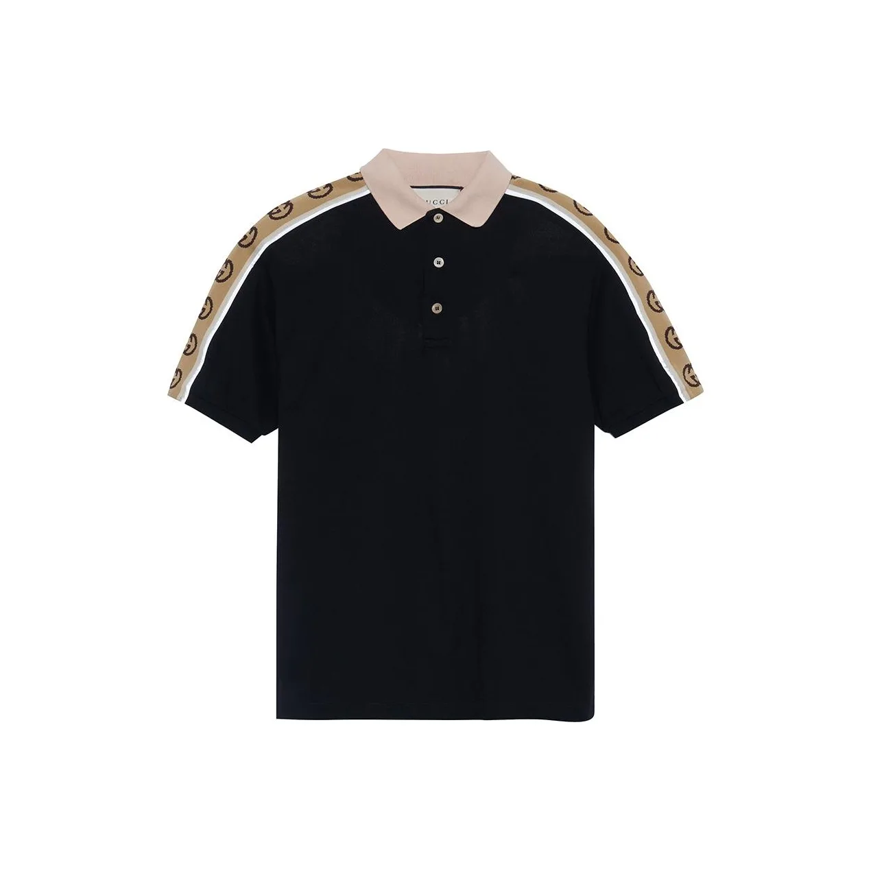 Поло gg GUCCI в полоску, летнее, черный