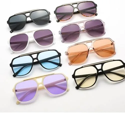 

Солнцезащитные очки в стиле ретро 2027 года с двойным лучом, дизайн «Океанская простыня», защита от УФ-излучения, простой повседневный стиль MTZJH, Off White Purple