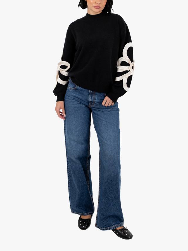 

Джемпер с высоким воротником и аппликацией Squiggle Lovedrobe, Black