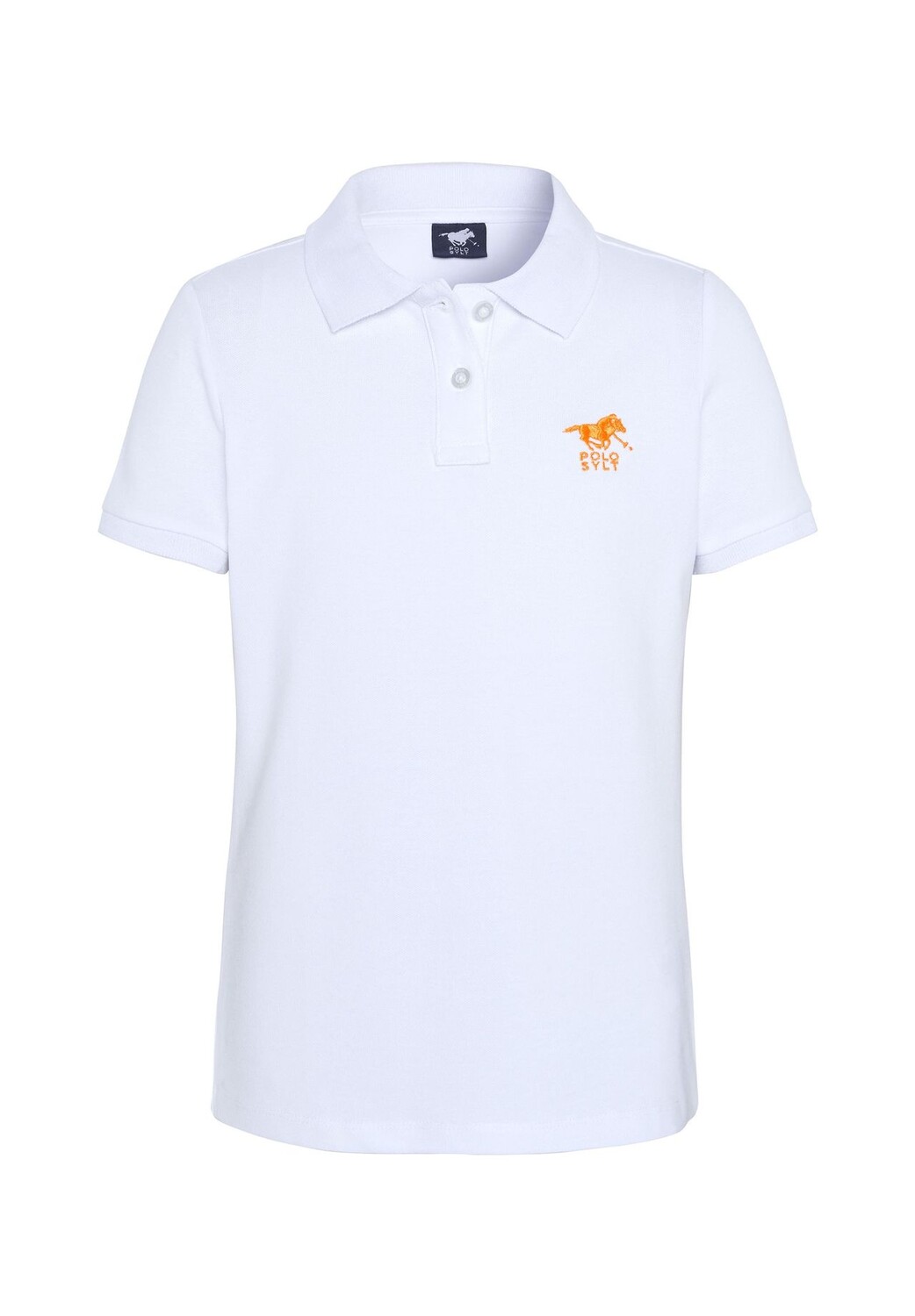 

Рубашка-поло с вышивкой логотипа POLO SYLT, цвет 11-0601 Bright White