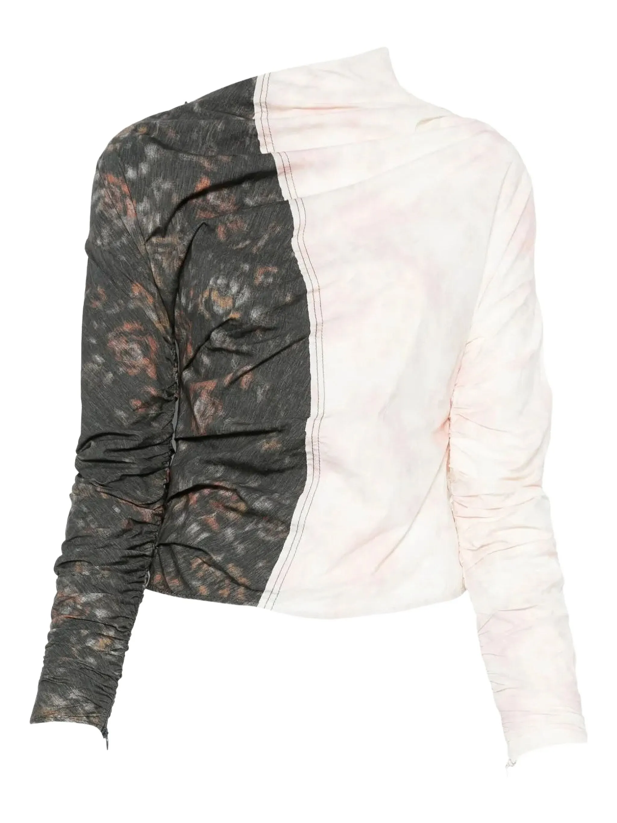 

Топ со сборками Ganni, серый