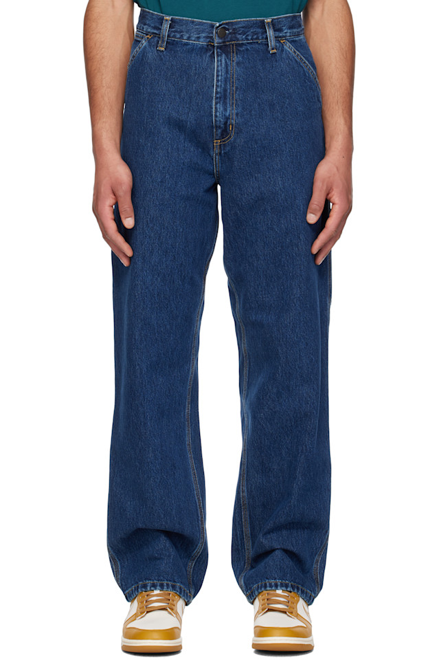 

Джинсы с одной накладкой на колене Carhartt Work In Progress, синий