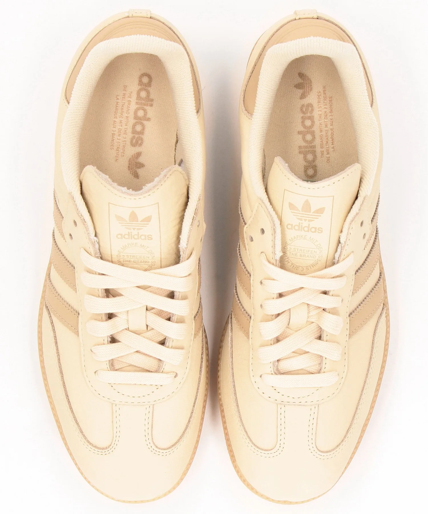 Мужские кроссовки из натуральной кожи SAMBA OG JI3208 adidas бежевые — фото 2