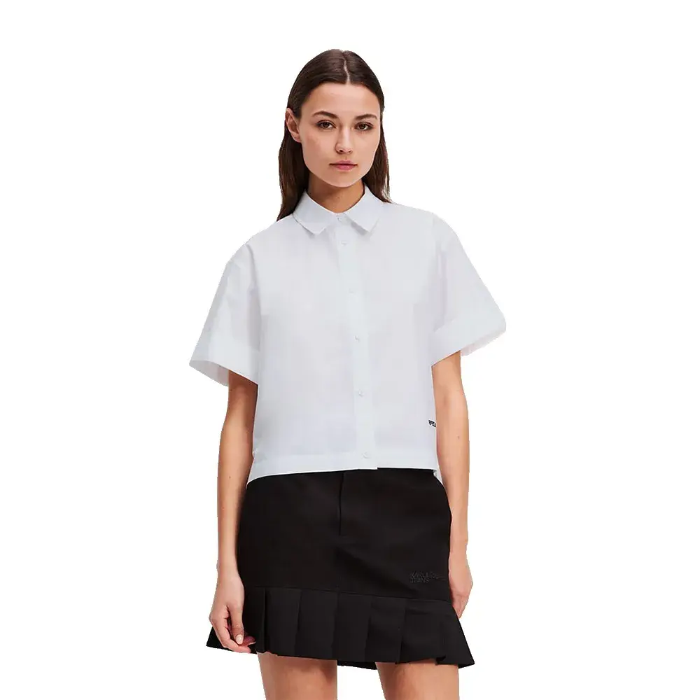 

Рубашка с коротким рукавом Karl Lagerfeld Boxy Denim, белый