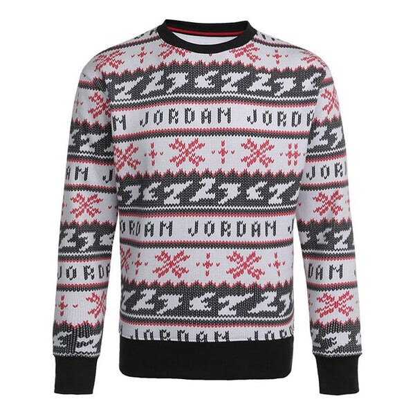 

Шерстяной свитер Jumpman Holiday вязаный оставайся теплым уютный повседневный круглый вырез Air Jordan, черный