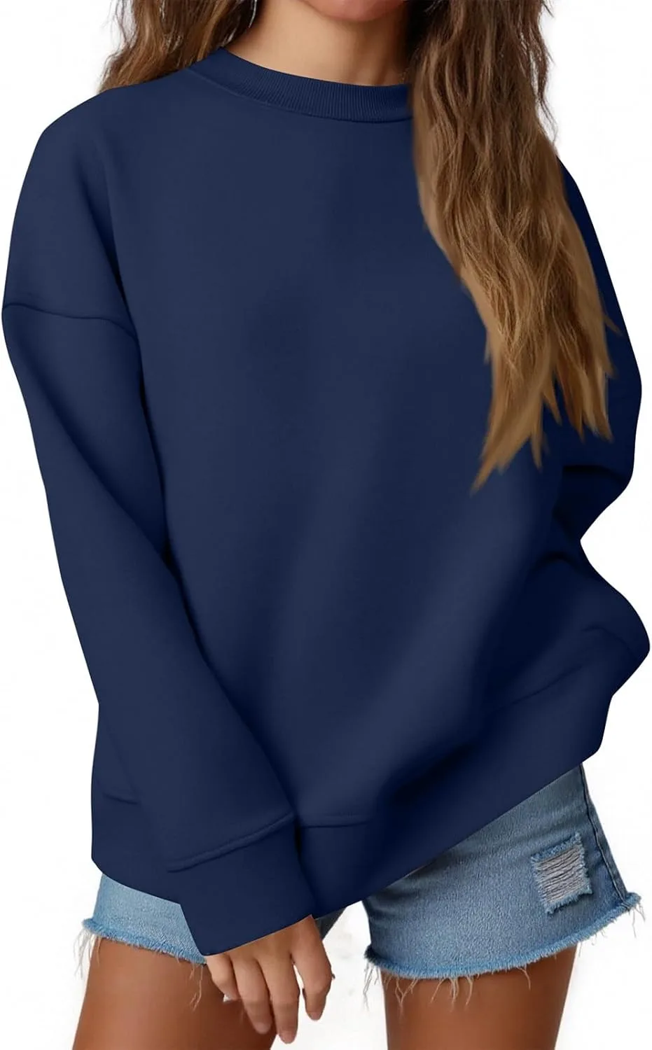 

Женский свитшот с длинным рукавом, оверсайз, воротник-экипаж Shusuen