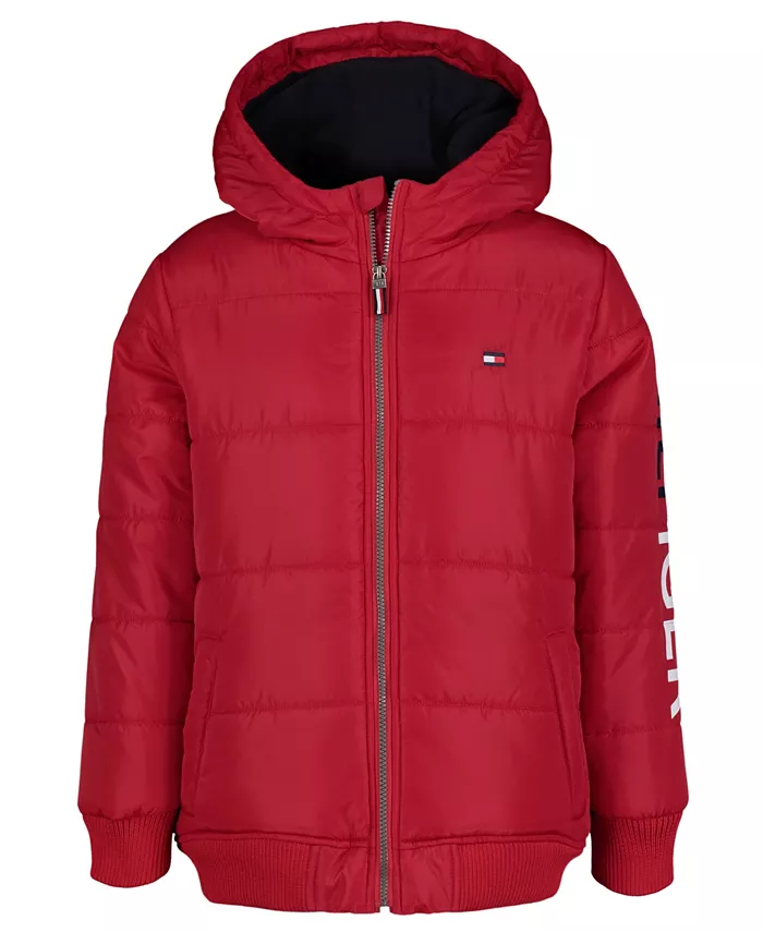 

Детская и мальчиковая куртка-бомбер с логотипом Hilfiger Tommy Hilfiger, красный