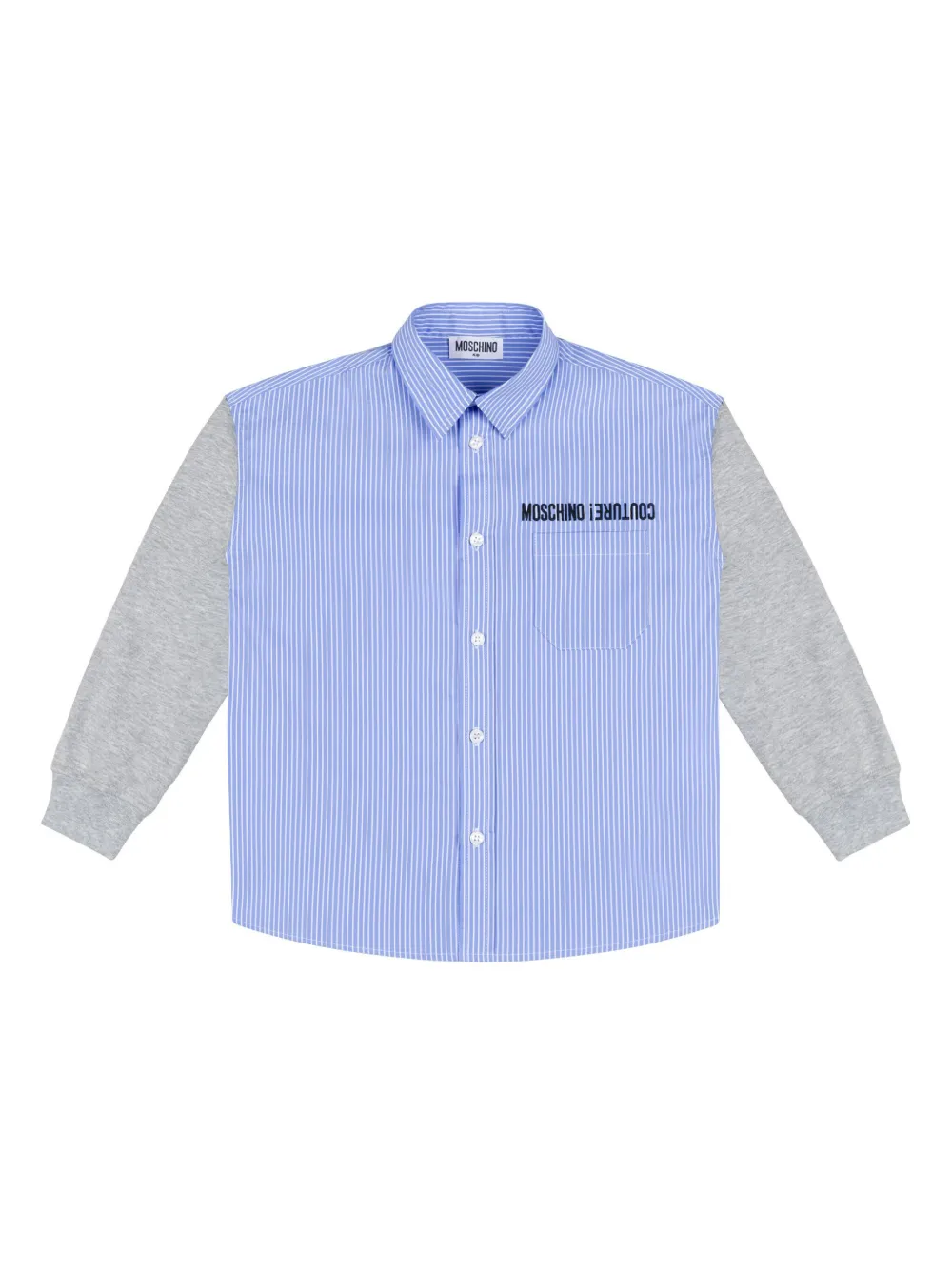 

Рубашка в полоску Moschino Kids, синий