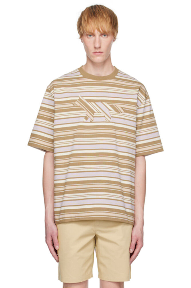 

Футболка в полоску с коричневым и фиолетовым узором Crafted Profile Fox Maison Kitsuné