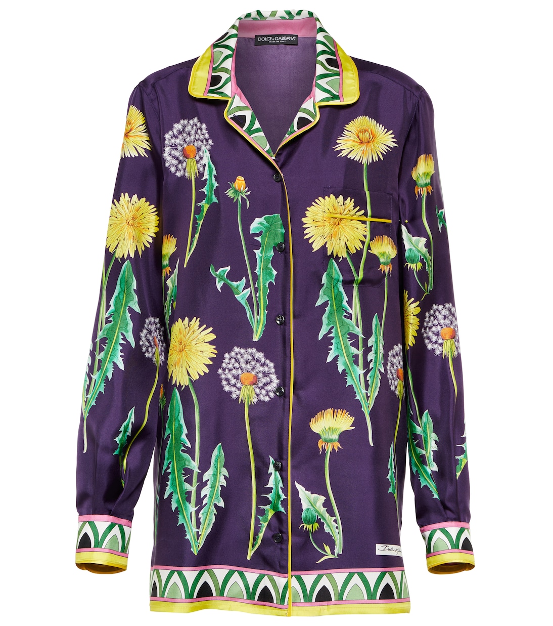 

Рубашка свободного кроя из шелкового твила с принтом Dolce&Gabbana, Fiori Di Prato Fdo.V