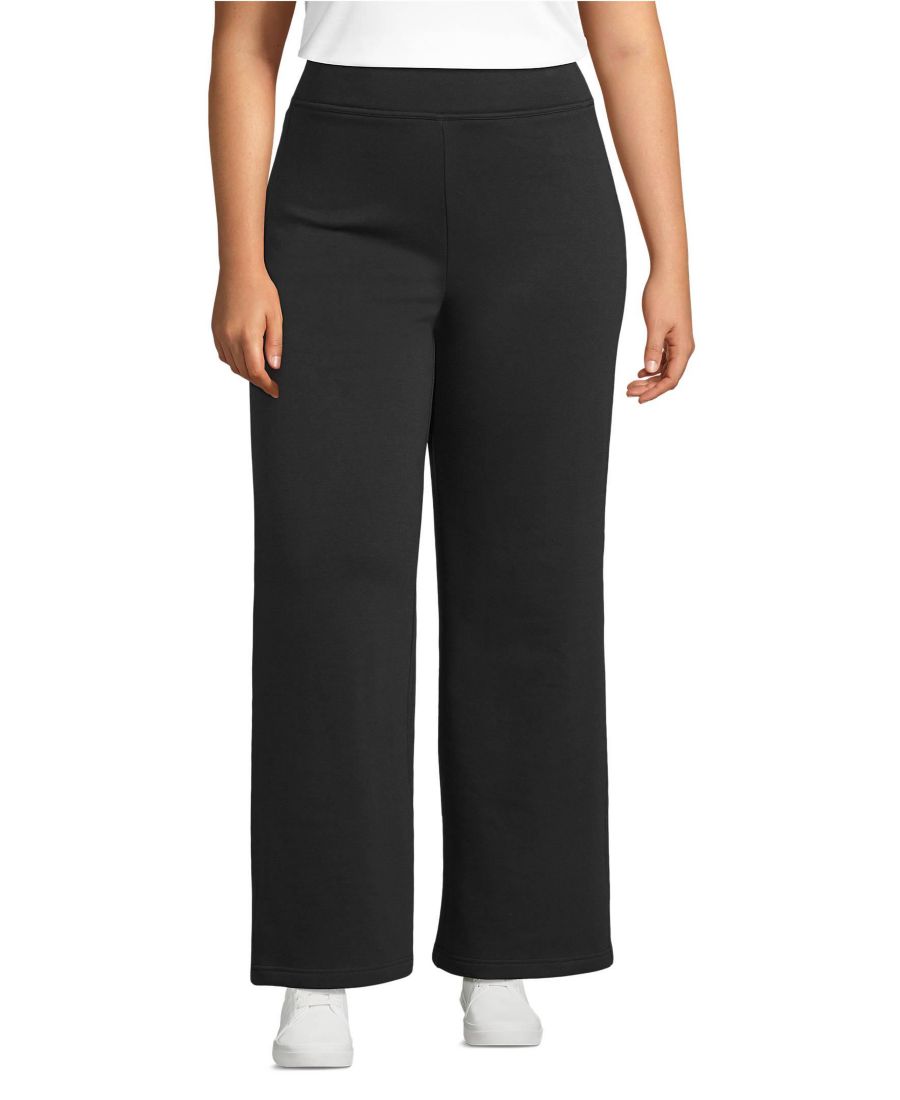 

Женские спортивные брюки Serious Sweats с высокой посадкой и флисовой подкладкой Lands' End, Black