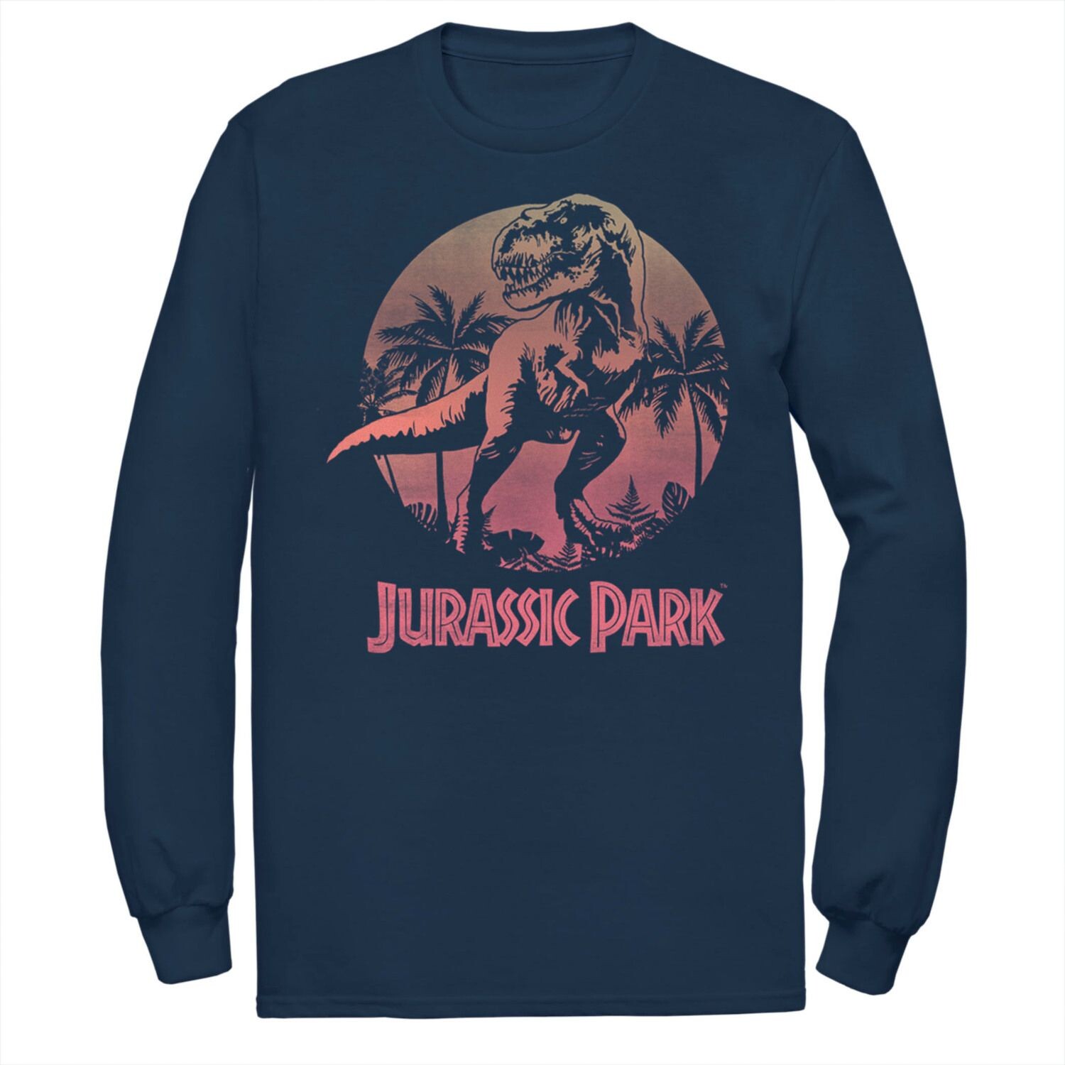 

Мужская футболка T-Rex Gradient Sunset Jurassic Park, синий