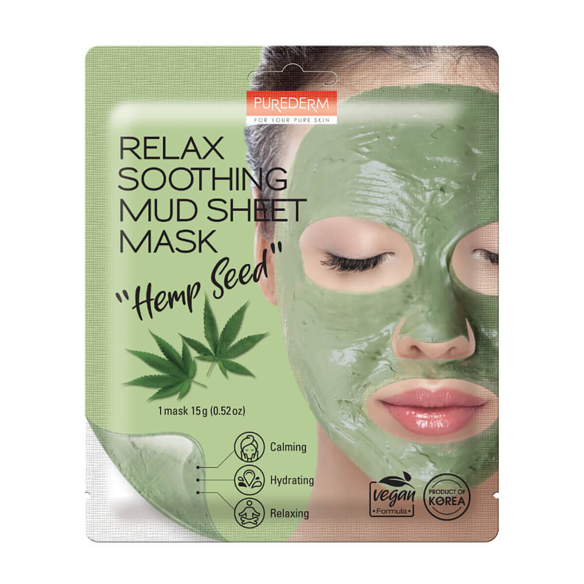 

PUREDERM Vegan успокаивающая грязевая маска с глиной, 15 г