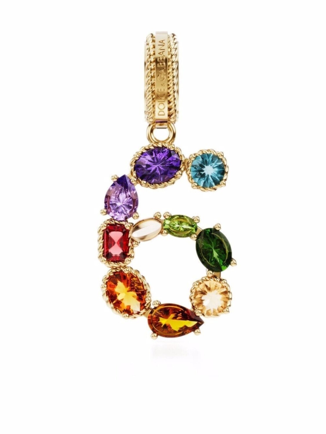 

Подвеска Number 6 из желтого золота с камнями Dolce & Gabbana, золотой