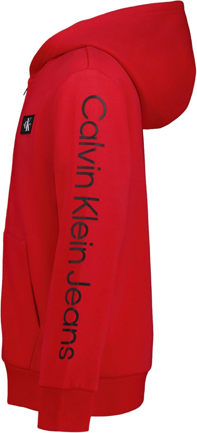 Толстовка Calvin Klein Boys с длинным рукавом и молнией из флиса, Ckj Racing Red — фото 2