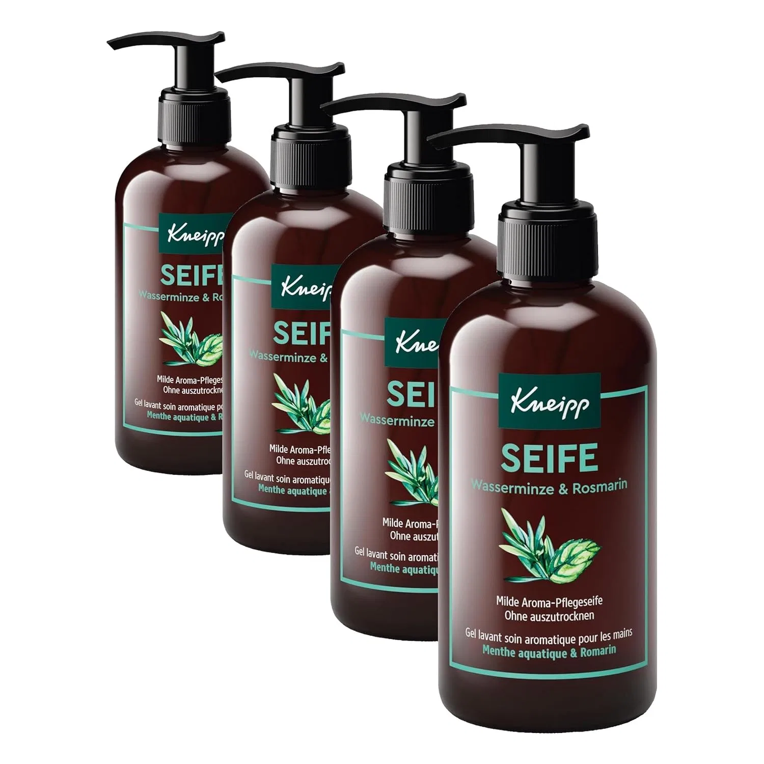 Мягкое ароматическое мыло Kneipp Watermint Rosemary, 250 мл, 4 шт. Kneipp, Multicoloured