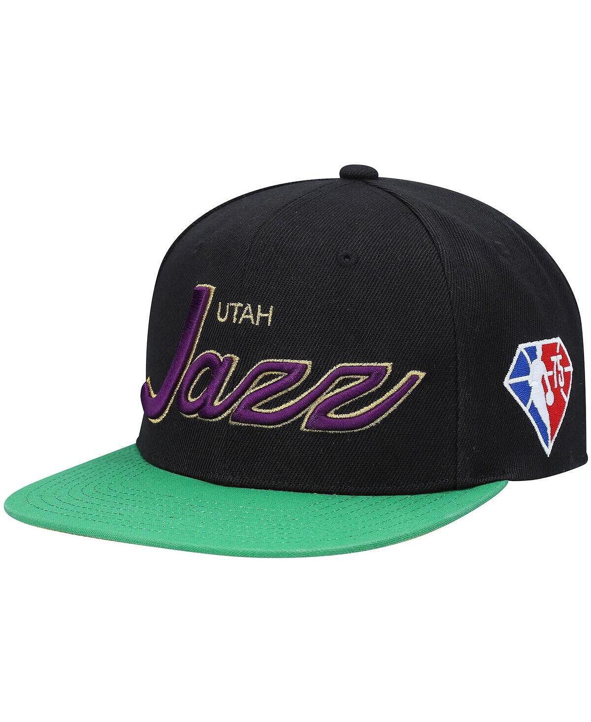 

Мужская черная кепка Snapback в честь 75-летия НБА Юта Джаз Mitchell & Ness