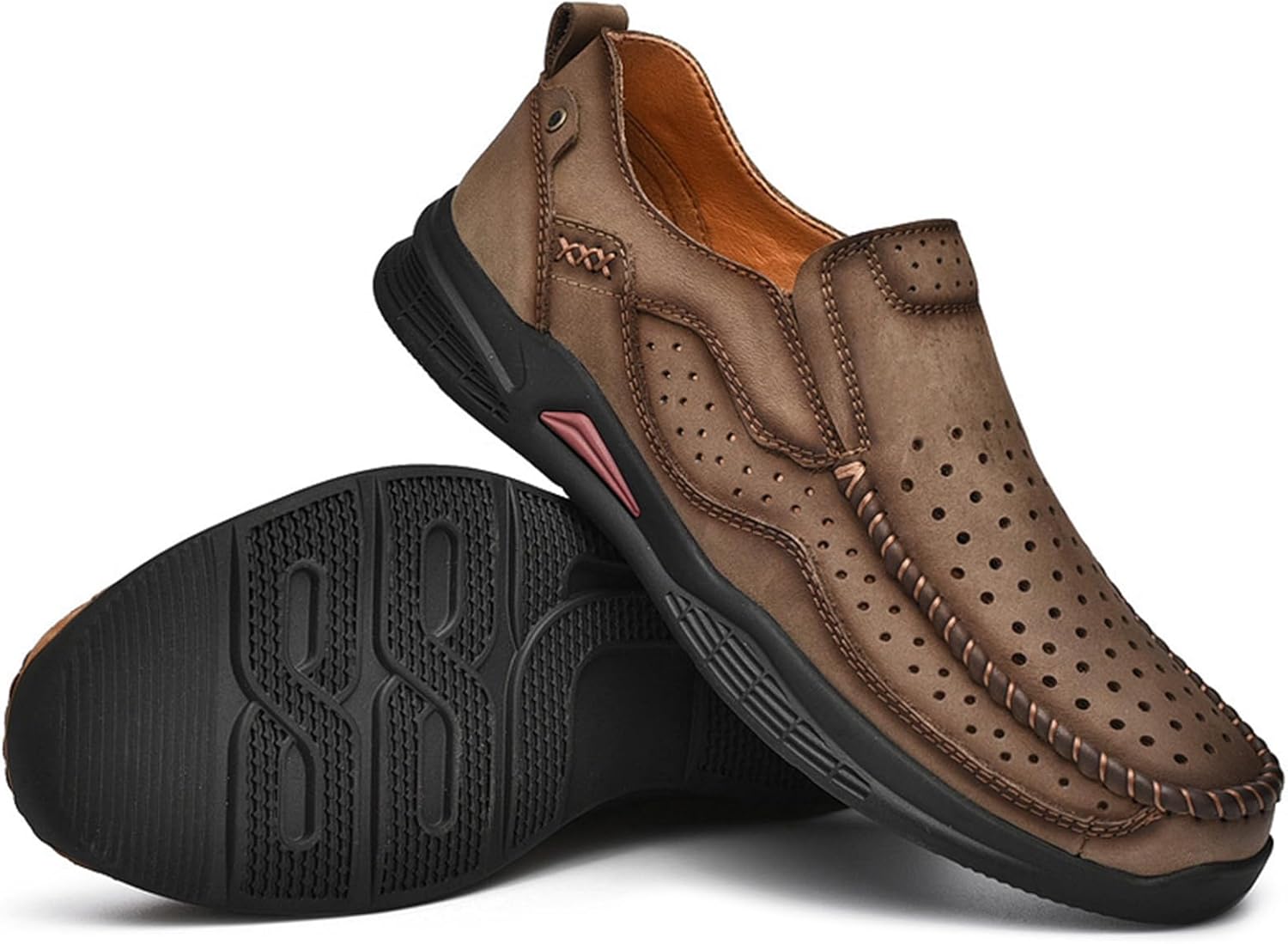 

Мужские повседневные лоферы из натуральной кожи, с ручной строчкой, удобной мягкой подошвой, мокасины на каждый день, обувь и прогулок Oigunle, хаки