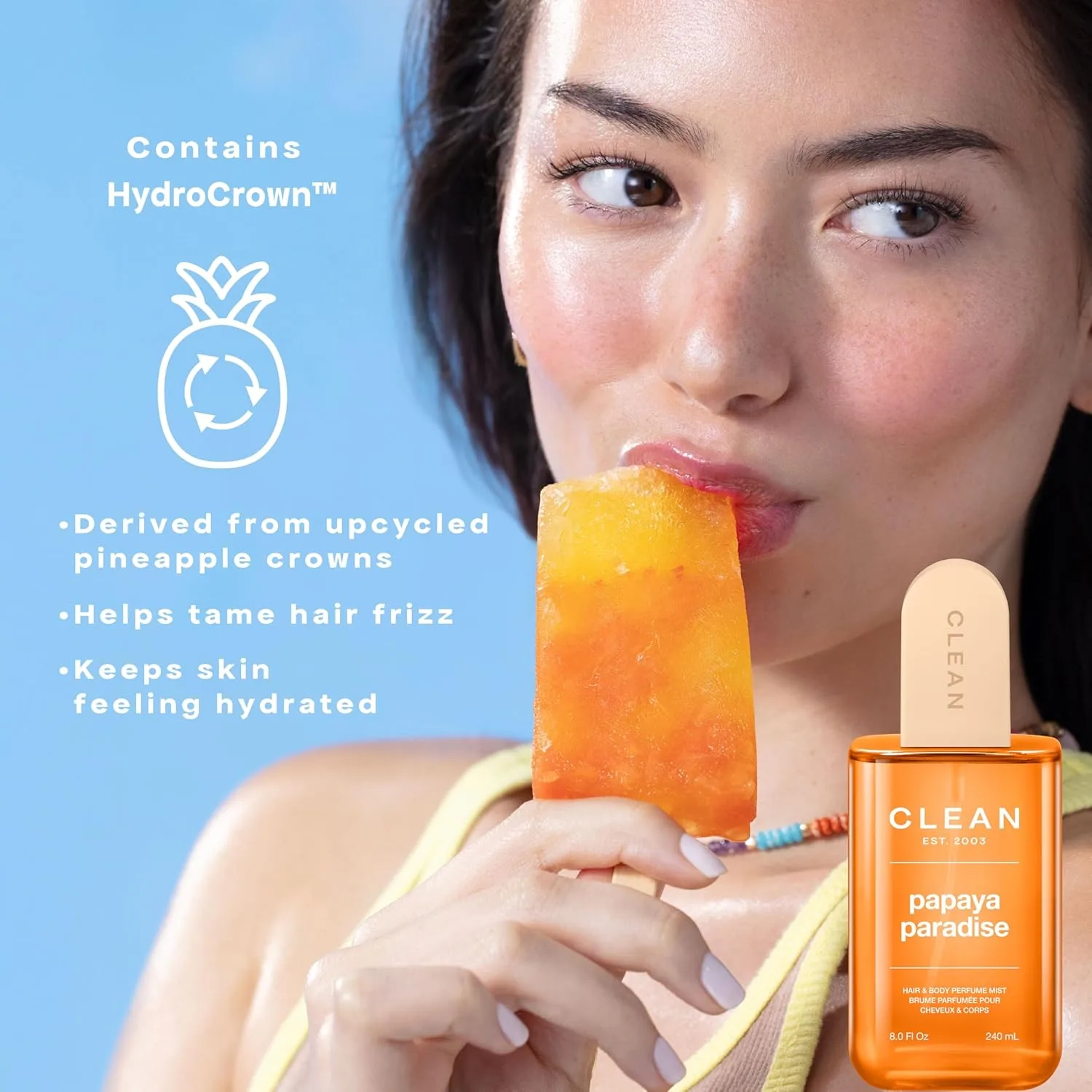 Ароматизированный спрей для волос и тела CLEAN, увлажняющий, стойкий гурманский аромат, легкая текстура, контроль над пушистостью, веганская формула. — фото 3