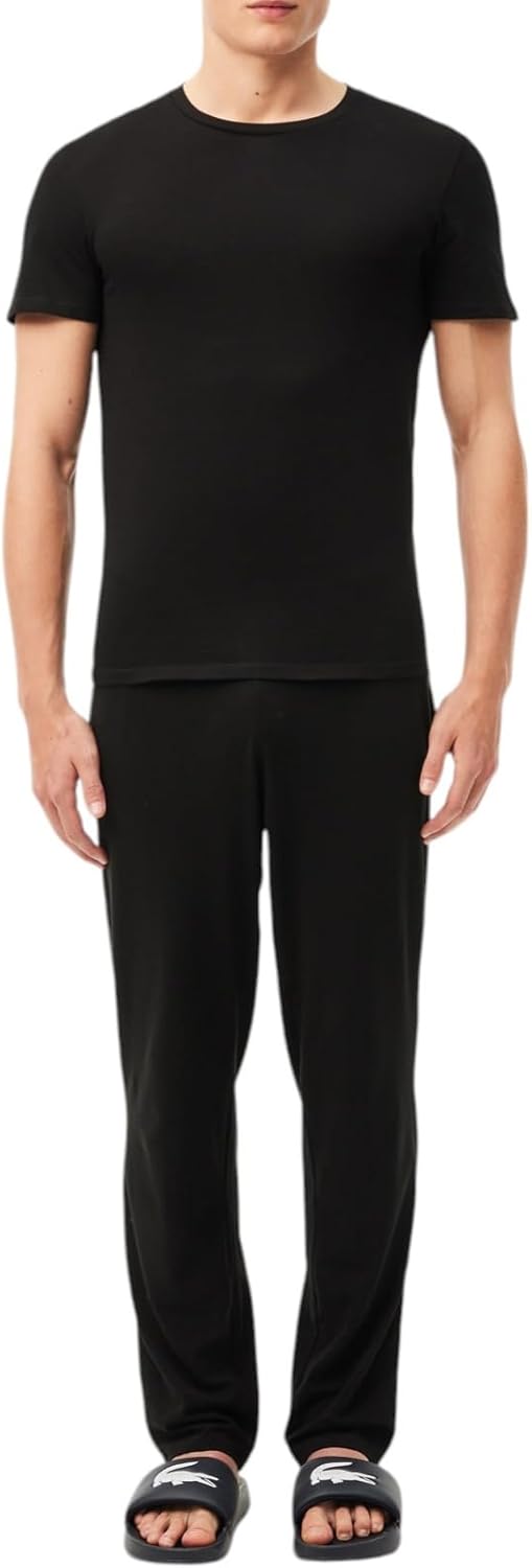 Lacoste мужская футболка 100% хлопок slim fit с круглым вырезом, набор из 3 штук, Black — фото 4