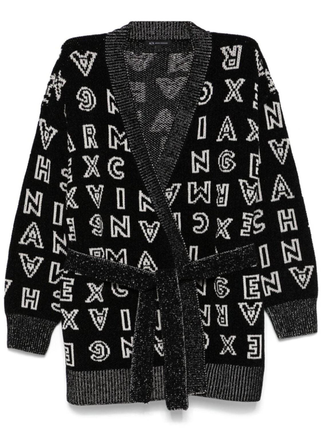 

Armani Exchange кардиган с жаккардовым логотипом, черный