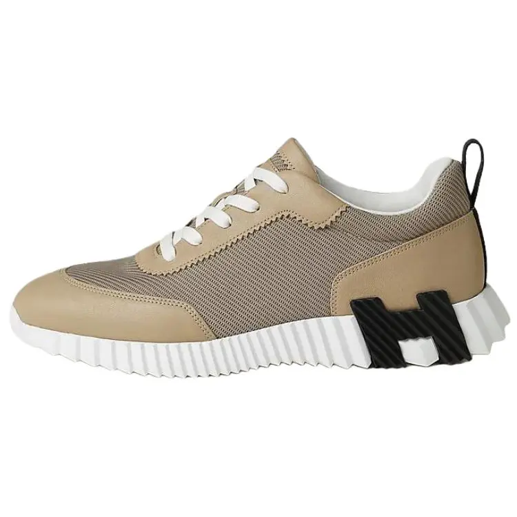 

Hermes Низкие повседневные кроссовки Bouncing, высота 4 см, мужские, цвет хаки