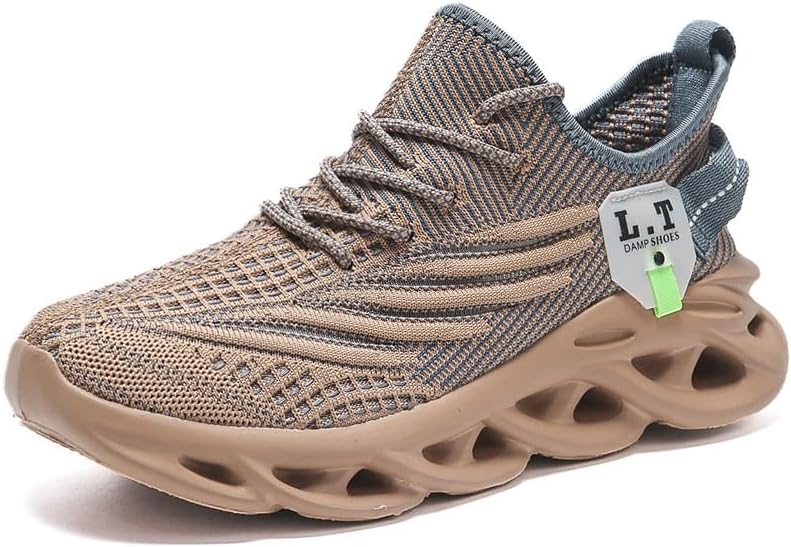 

Мужские спортивные кроссовки большого размера с широкой толстой подошвой и дышащим верхом из сетки Hoalox, хаки