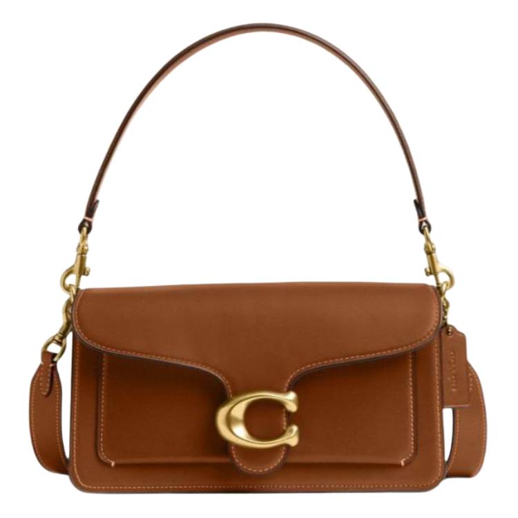 

COACH Коричневая кожаная женская сумка через плечо среднего размера