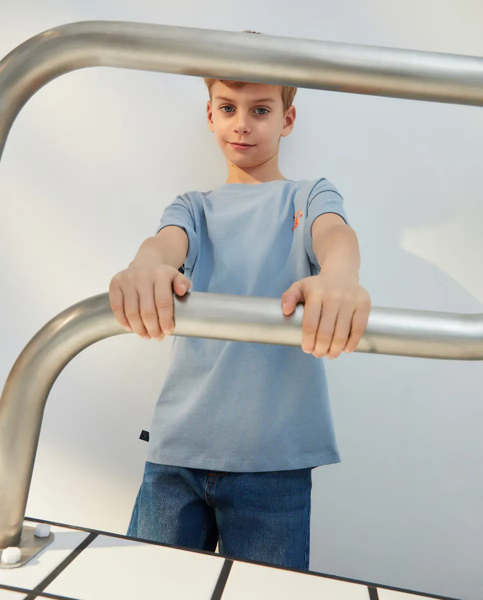 

Футболка с короткими рукавами и деталями Kids El Corte Inglés, цвет 400 Azul