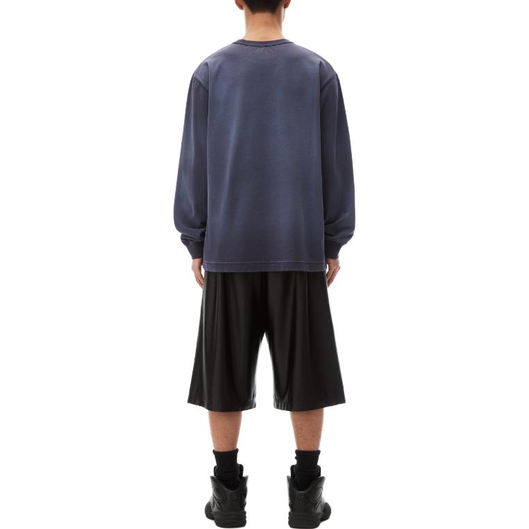 Футболка с тисненым логотипом Alexander Wang, темно-синяя — фото 4