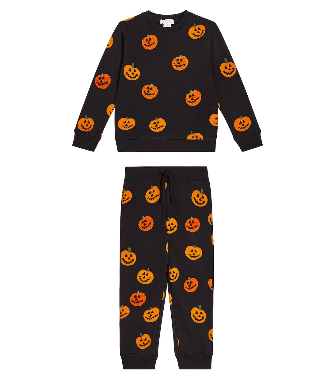 

Хлопковая толстовка и спортивные штаны с принтом Stella McCartney Kids, черный
