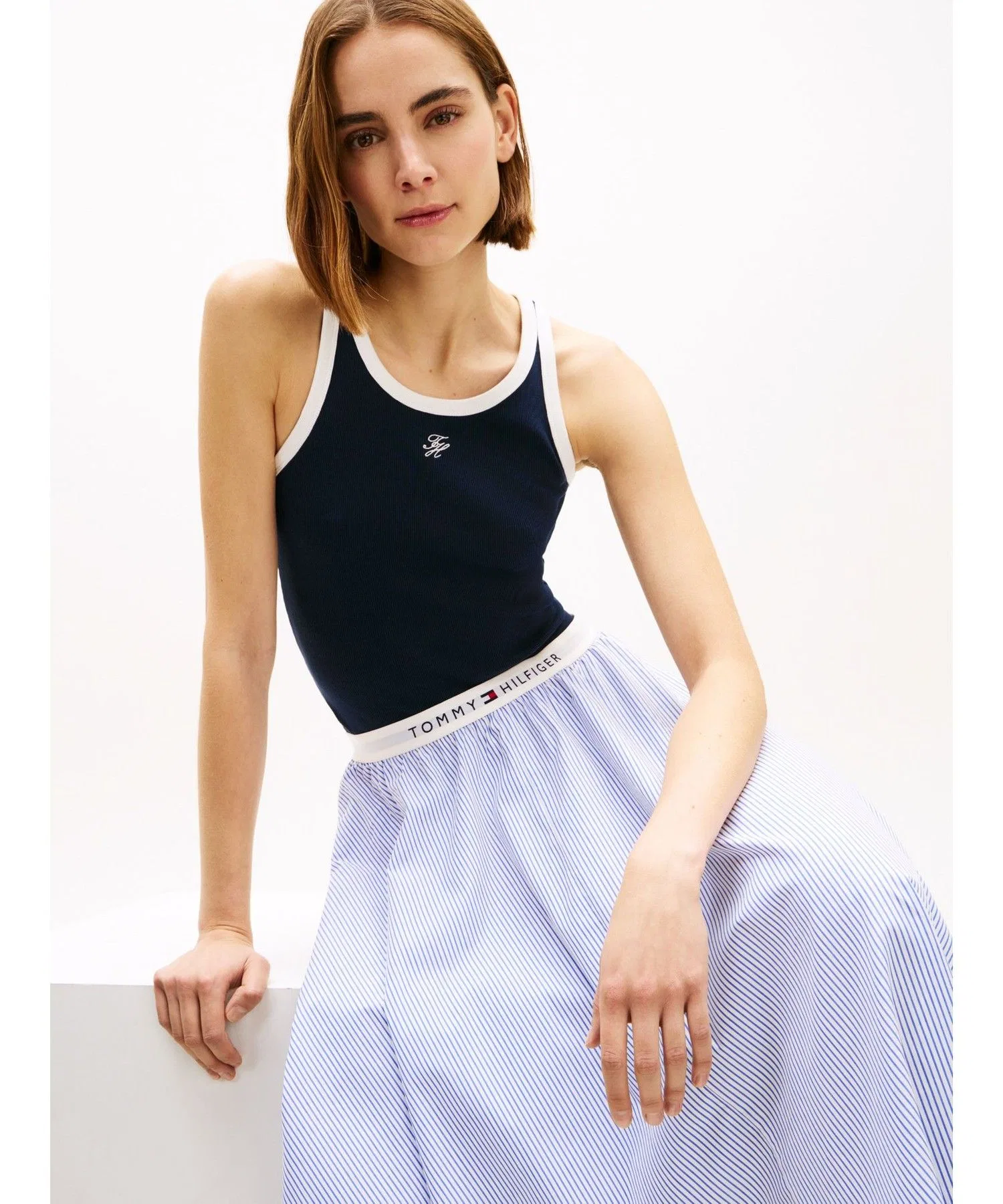 Женская юбка Tommy Hilfiger из хлопкового поплина — фото 4