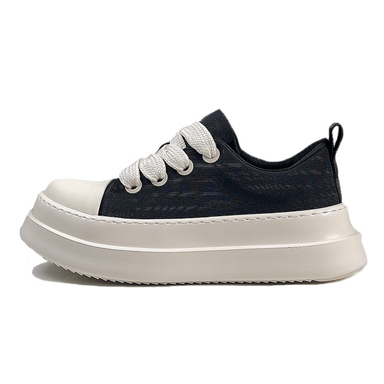 

SENJIALUO Кроссовки Coverage Height Increasing Abrasion Resistant Slip Resistant Low Top Canvas Shoes Men's Black